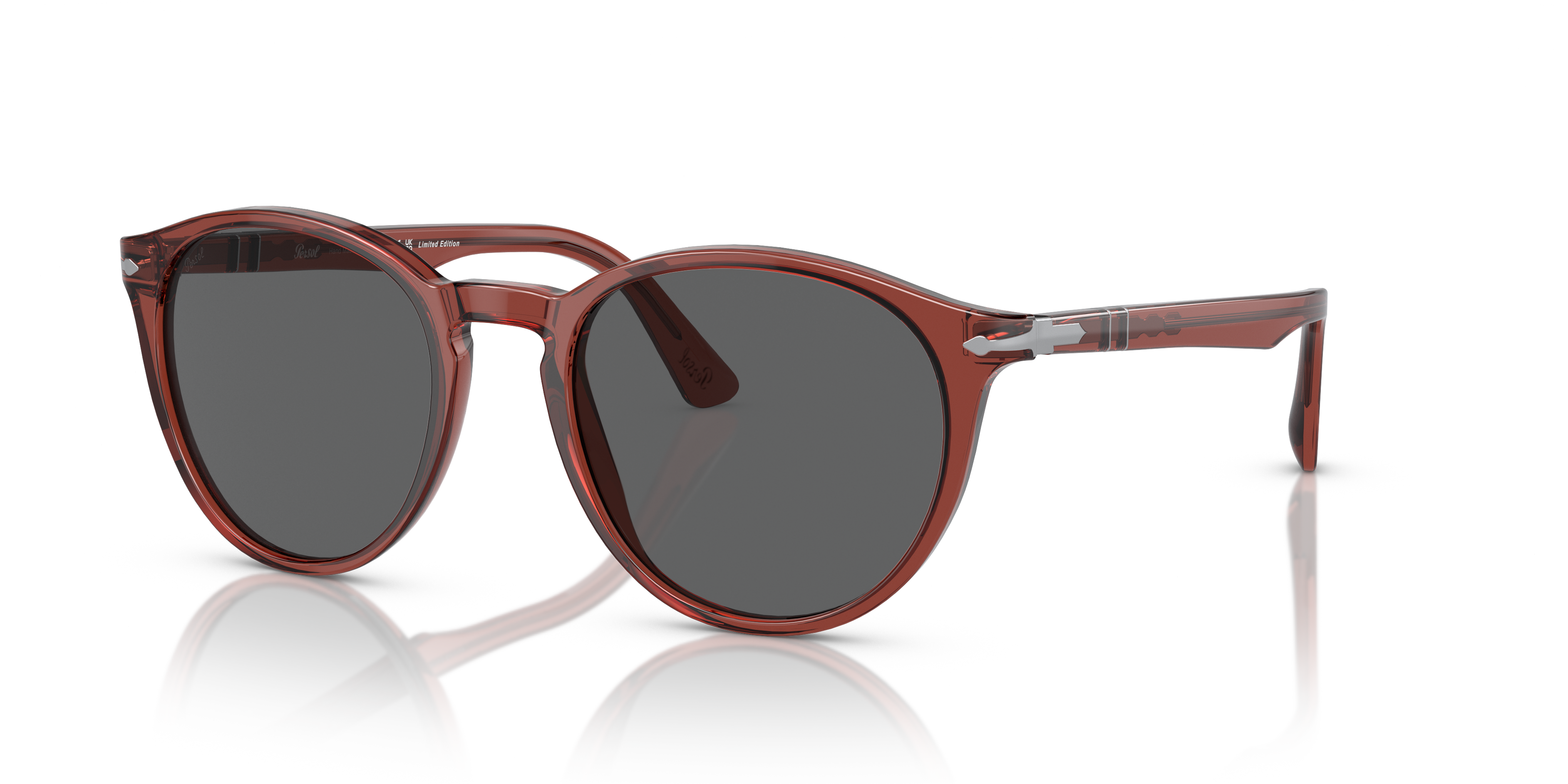 Occhiali Da Sole PO3152S - Red Burnt Transparent - Grigio Scuro - Acetato |  Persol Italia