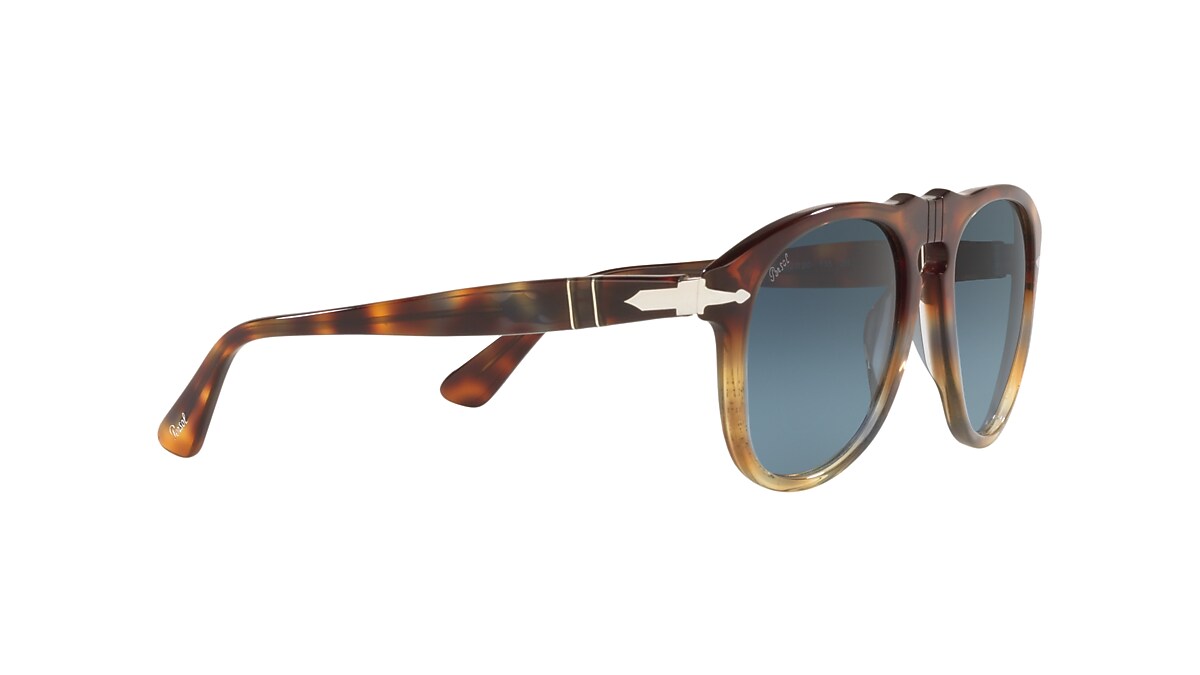 PERSOL DARK BROWN TORTOISE HAND MADE IN ITALY SUNGLASSES Persol Sunglasses Havana 24/48 Polar Black Lens - eye-oo.com main image 2