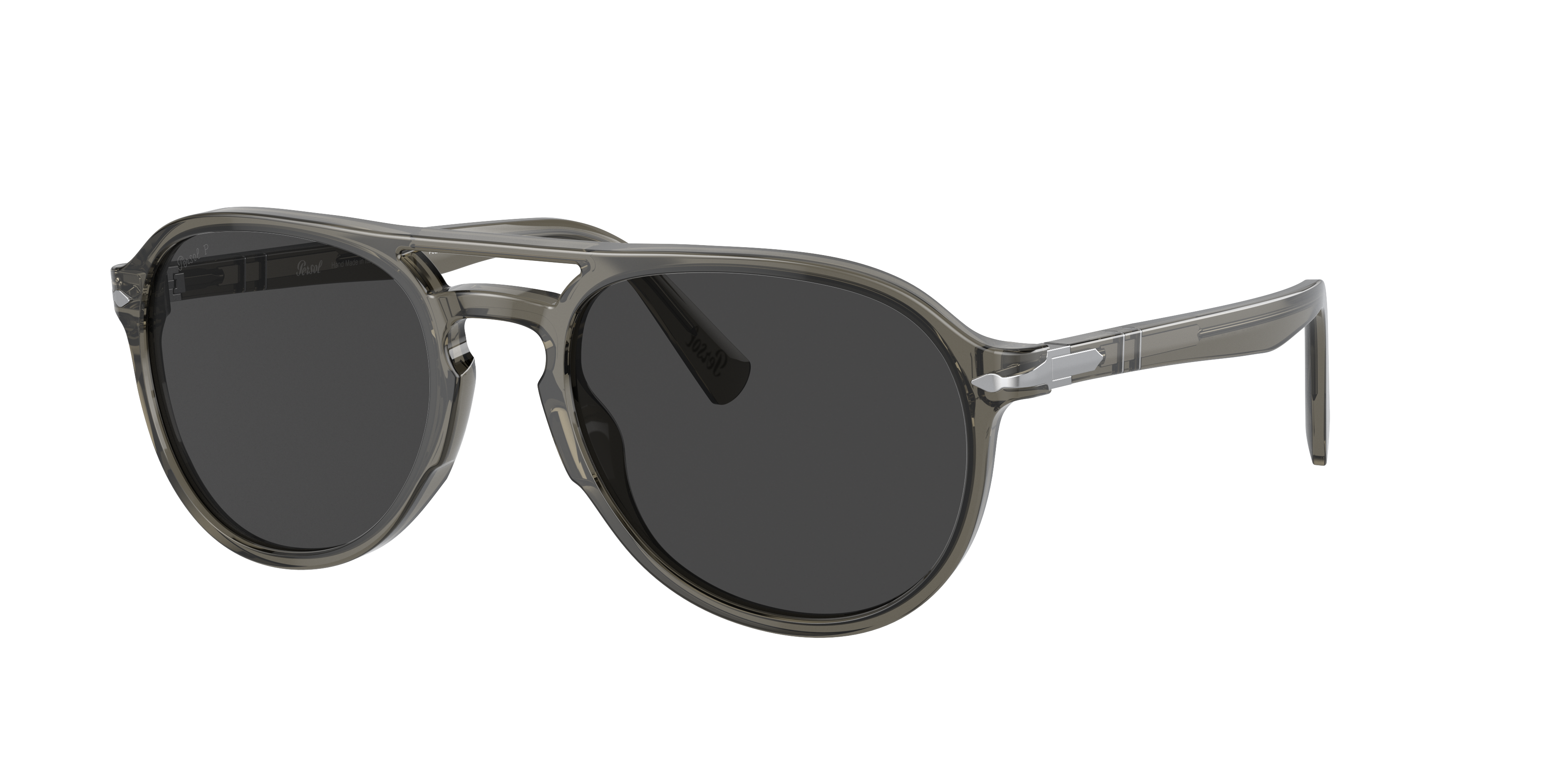 Persol Po3235s 110348 Aviator Polarized Sunglasses In Dark Grey Polarized