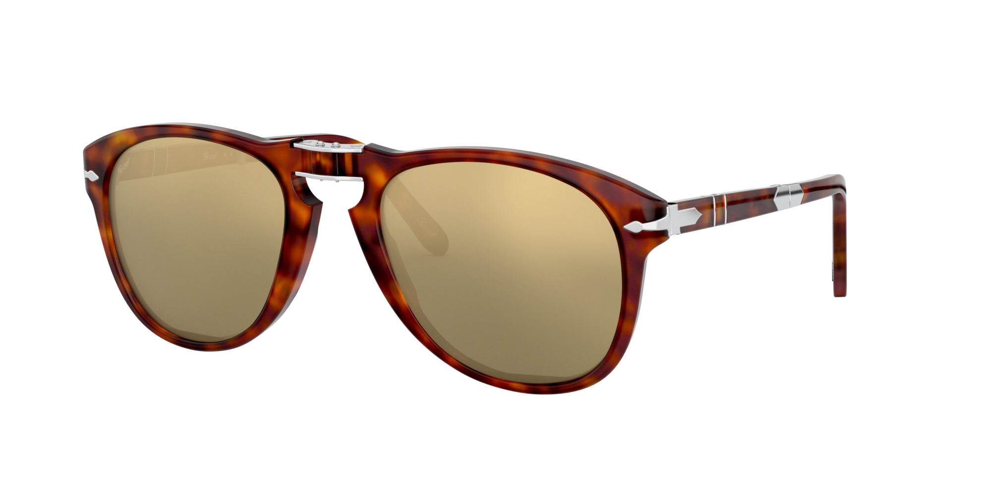 Persol Steve McQueen PO 714SM 24/56 54mm Sunglasses Havana/Crystal Blue Lens