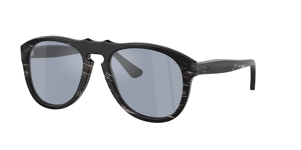 Persol 649 Series Horn Sunglasses in Polished Black Persol